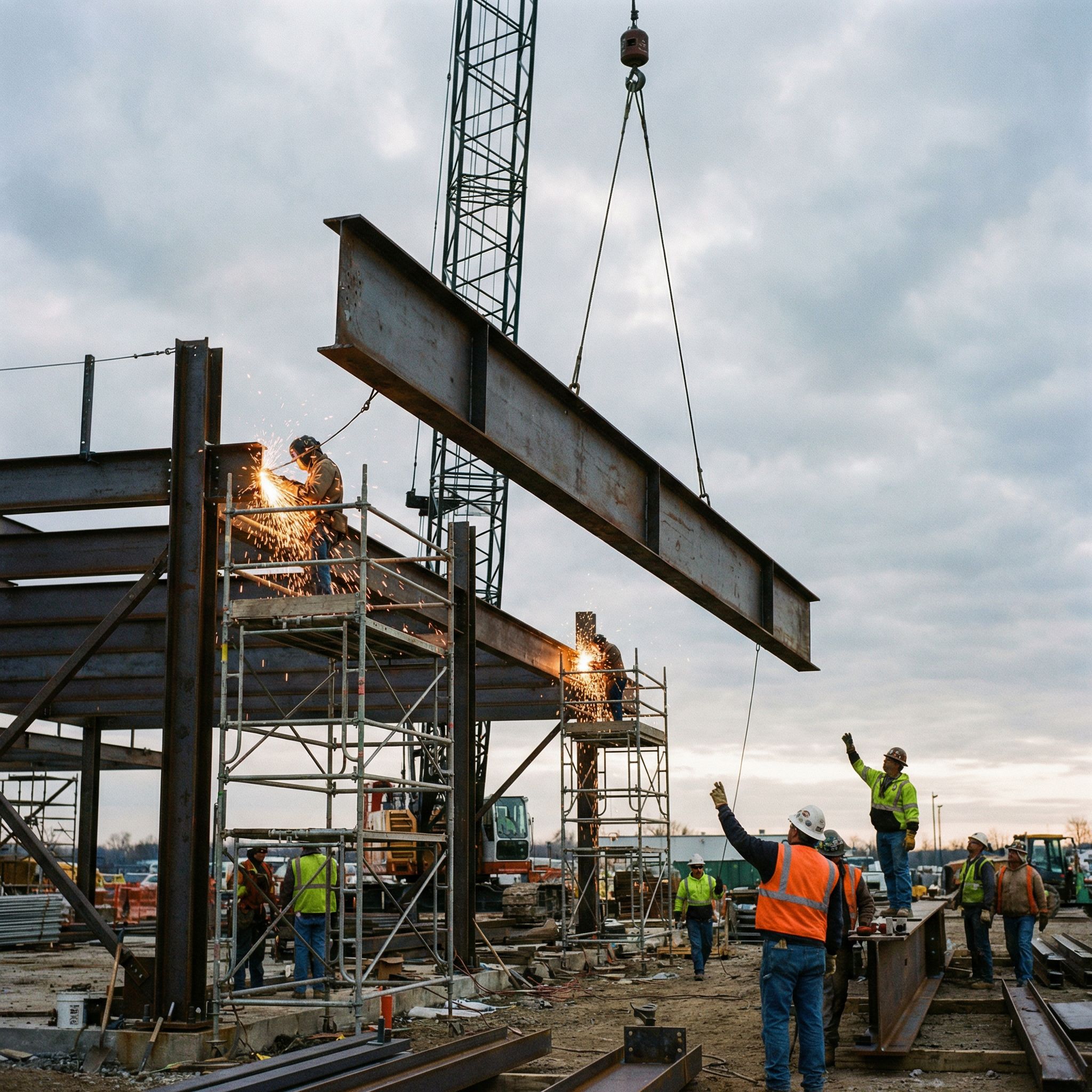 Heavy steel construction